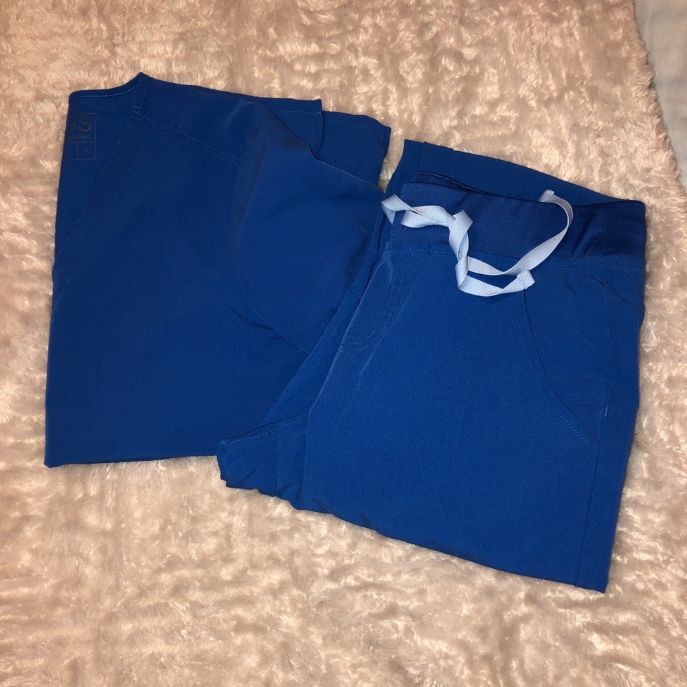 Royal blue fig Top and bottom (both small)